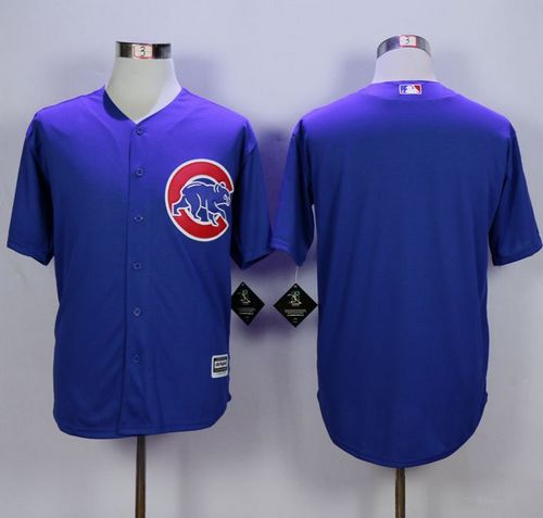 Cubs Blank Blue New Cool Base Stitched MLB Jersey - Click Image to Close